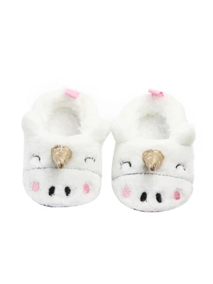 UniBaby Cartoon Unicorn Baby Shoes Slippers Autumn Winter Warm Fur Soft Soled Non-slip Footwear Crib Shoes Unisex