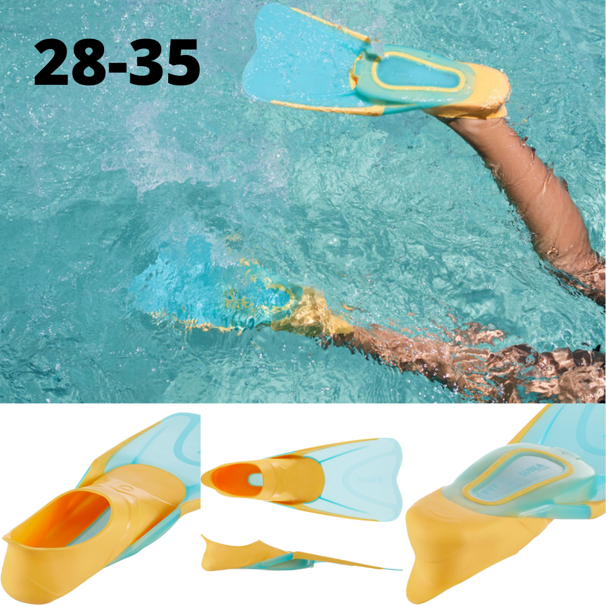 ตีนกบสำหรับดำน้ำตื้นรุ่น (Size 28 -35) Children's Swimming Fins Kids Snorkelling Diving Swim Fins Junior Flippers