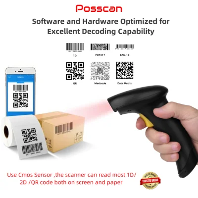 โปรโมชั่น POSSCAN เครื่องแสกนอ่านบาร์โค๊ด QRCODE 1D+2D ราคาประหยัด CCDประสิทธิภาพสูง รวดเร็ว แม่นยำ USB/ Bluetooth/ 2.4g Wireless 1D 2D QRCODE Barcode Scanner (ออกVAT)