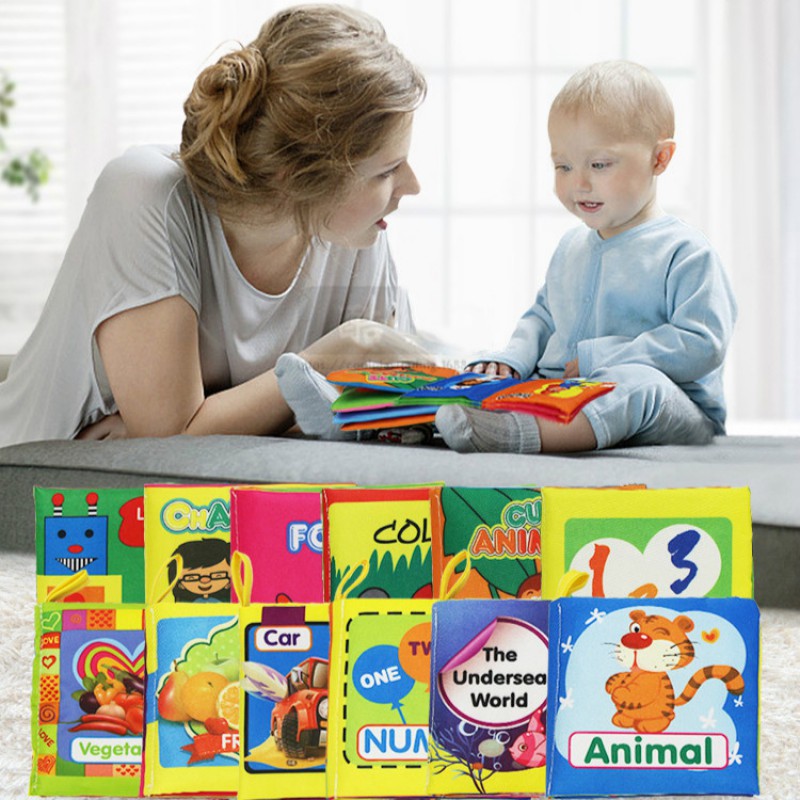 หนังสือผ้า ของเล่นหนังสือผ้า หนังสือผ้าเนื้อนิ่มการ์ตูน หนังสือผ้าเพื่อการเรียนรู้เด็ก Baby Cloth Book Toysของเล่นเด็กผ้าเนื้อนิ่มการ์ตูน