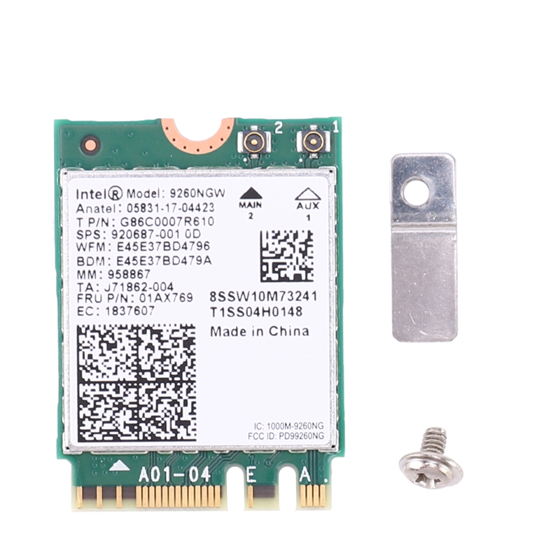 Dual Band Wireless-AC 9260สำหรับ Intel 9260NGW NGFF 802.11Ac MU-MIMO ...
