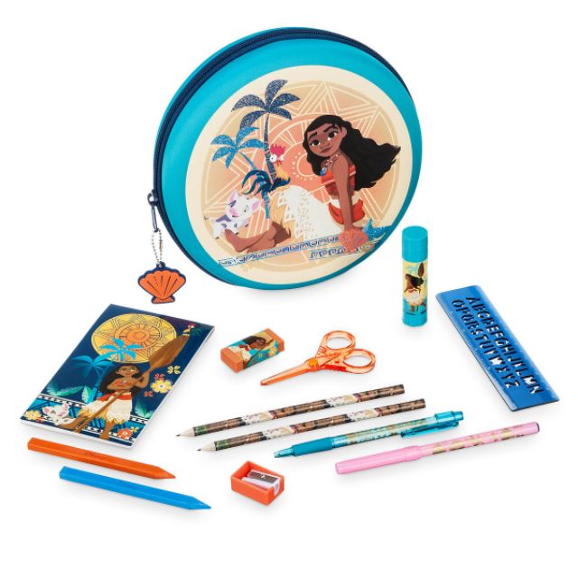 Moana Zip-Up Stationery Kit -- เซตกระเป๋า เครื่องเขียน สี และอุปกรณ์ ลายโมอาน่า สินค้านำเข้าจาก Disney USA
