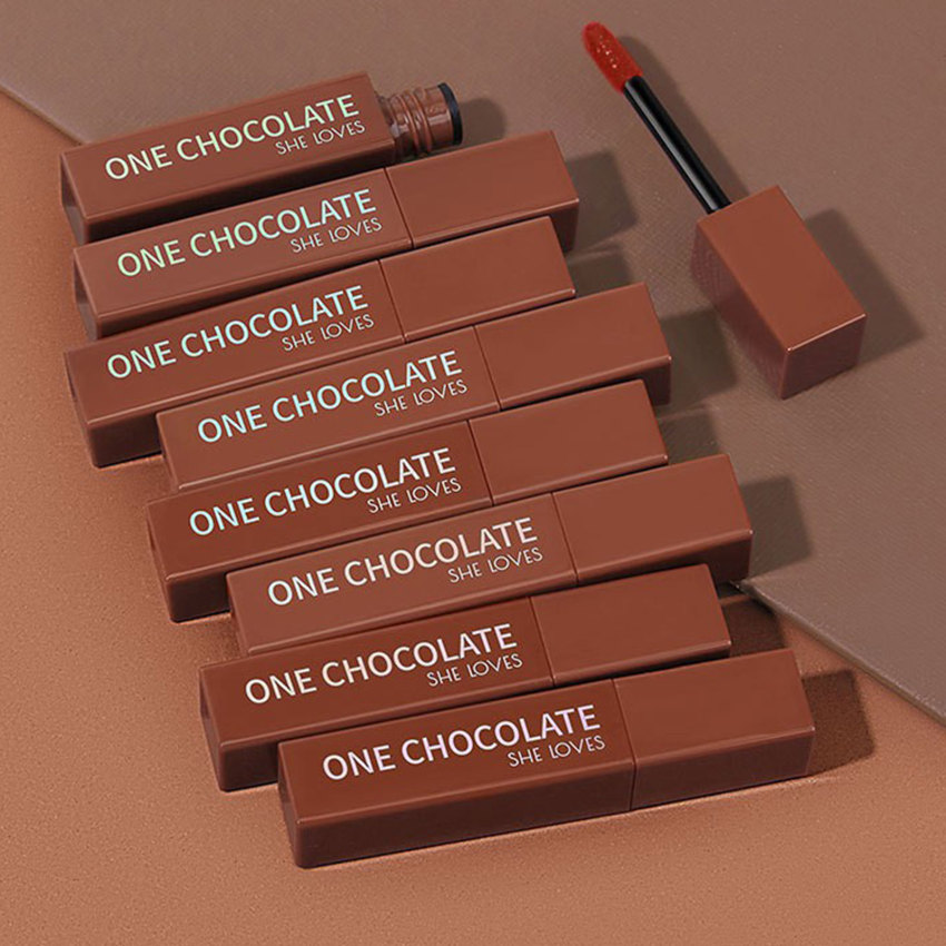 Luckfairy Sô Cô La Matte Lip Gloss ลิปสติก รุ่น ช็อกโกแลต เคลือบริมฝีปาก เคลือบ ไม่ง่ายที่จะจางหายไป เคลือบริมฝีปาก เนื้อกำมะหยี่ แมตต์ Son Môi