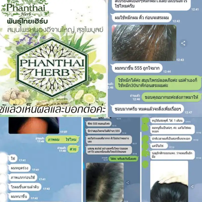 ภาพสินค้าHair fall hair thinning dandruff grizzled "shampoo stud Thai head ิร์ Cam" (volume 250ml.) formula crispa  + pro-vitamin จากร้าน Phanthaiherb บน Lazada ภาพที่ 6