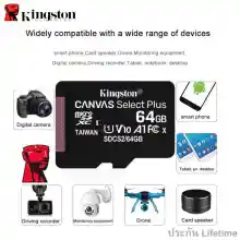 ภาพขนาดย่อของภาพหน้าปกสินค้าKingston microSD Card 64GB Canvas Select Plus Class 10 UHS-I 100MB/s (SDCS2/64GB) + SD Adapter ประกัน Lifetime Synnex จากร้าน Actioncam Thailand บน Lazada ภาพที่ 6