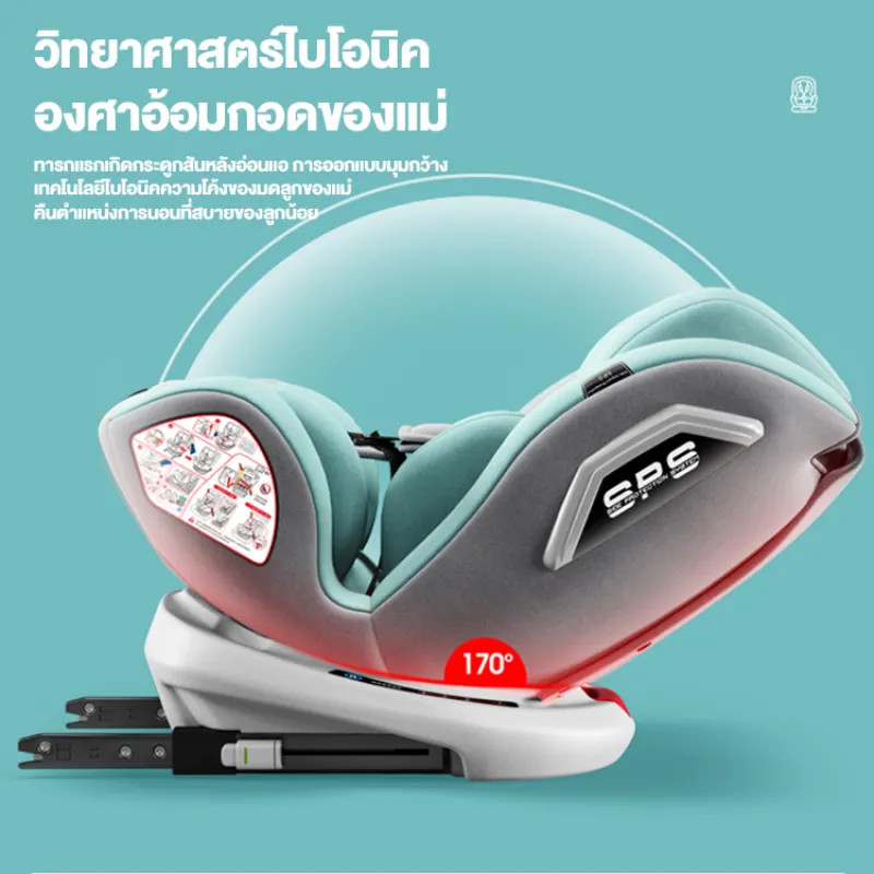 ภาพสินค้าคาร์ซีทเด็ก การรับรองคู่ 3C/ECE เหมาะสำหรับเด็ก 0-12 ปี หมุนอิสระ 360อินเตอร์เฟสisofix+lacth คาร์ซีทแรกเกิด เบาะคาร์ซีท Carseatเด็กแรกเกิด จากร้าน Vansarge บน Lazada ภาพที่ 2