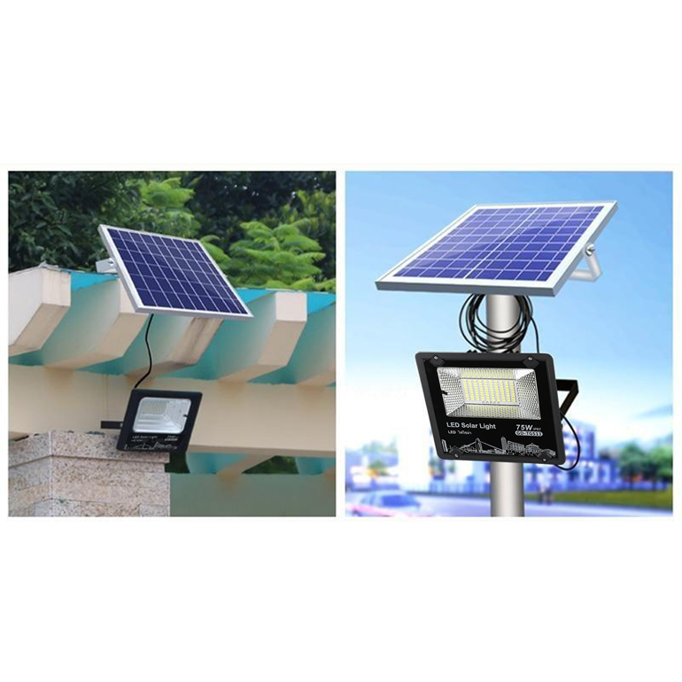 150W อลูมีเนียม โคมไฟโซล่าเซลล์ LED Solar Floodlight/ไฟ Solar cell ใช้ ...