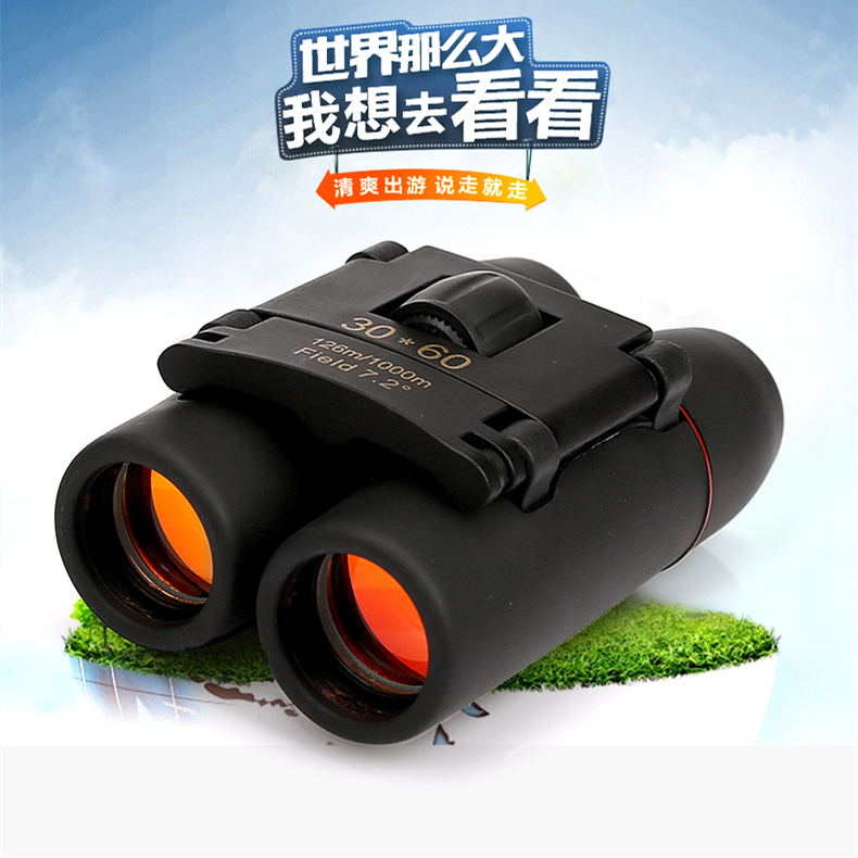 กล้องส่องทางไกล เดินป่า ส่องนก สองตา Mini Folding Binoculars, 30 x 60 Telescope Lens Small Binoculars Compact for Adults Kids, Mini Binocular for Bird