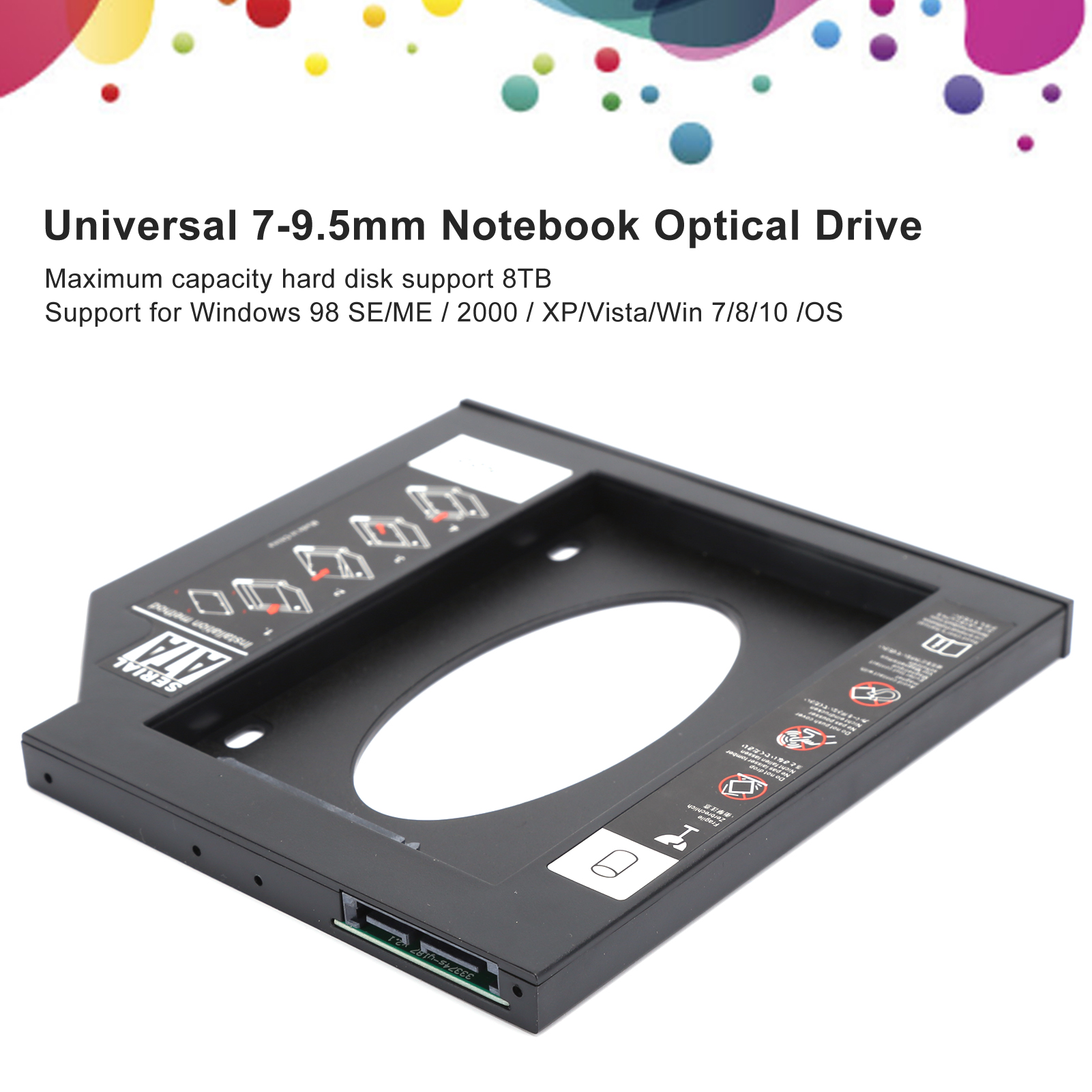Universal 7‑9.5mm Notebook ออปติคัลไดรฟ์ SSD/HDD Hard Drive Carrier MSATA/NGFF