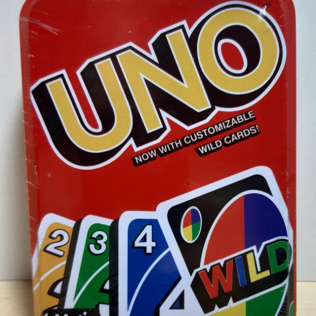 UNO กล่องเหล็ก ไพ่ party คุณภาพอย่างดี 4 แบบให้เลือก origin Dos และ Flip เล่น 2 ด้าน Special edition ขายดี