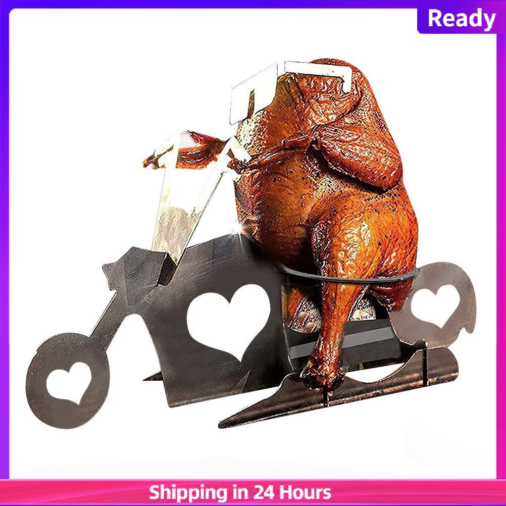 Portable Beer Can Chicken Rack Holder Stainless Steel Grill Beer Can Chicken Stand for Camping