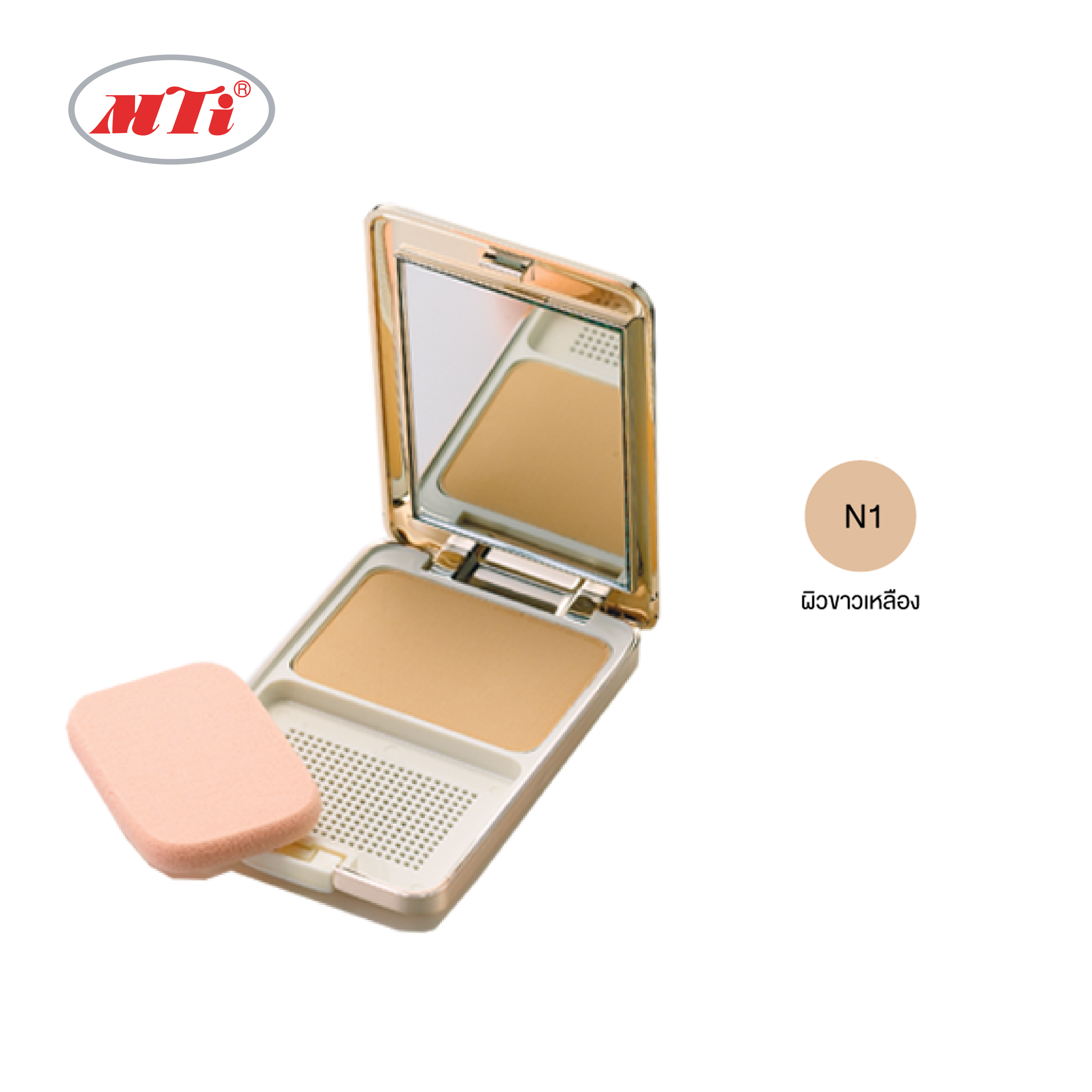 MTI Feel Perfect Powder Foundation แป้งผสมครีมรองพื้นและทองคำ SPF 20