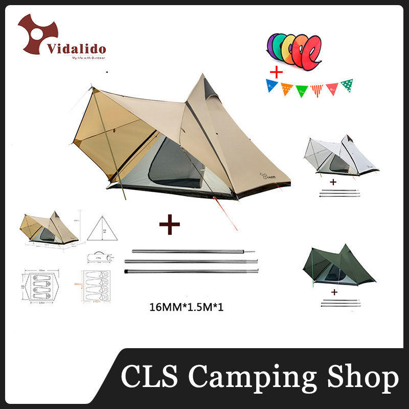 [ส่งจากไทย ] Vidalido เต็นท์ตั้งแคมป์กลางแจ้ง เต็นท์เหมาะสำหรับ 3-4คน เต็นท์สนาม Camping Tents