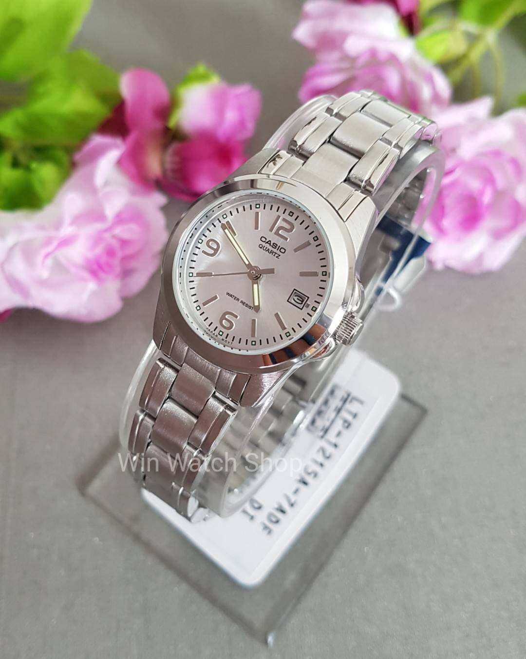 Win Watch Shop Casio นาฬิกาข้อมือผู้หญิง สายสแตนเลส รุ่น LTP-1215A-7ADF-ของแท้ ประกันศูนย์ 1 ปีเต็ม (ส่งฟรี เก็บเงินปลายทางได้)