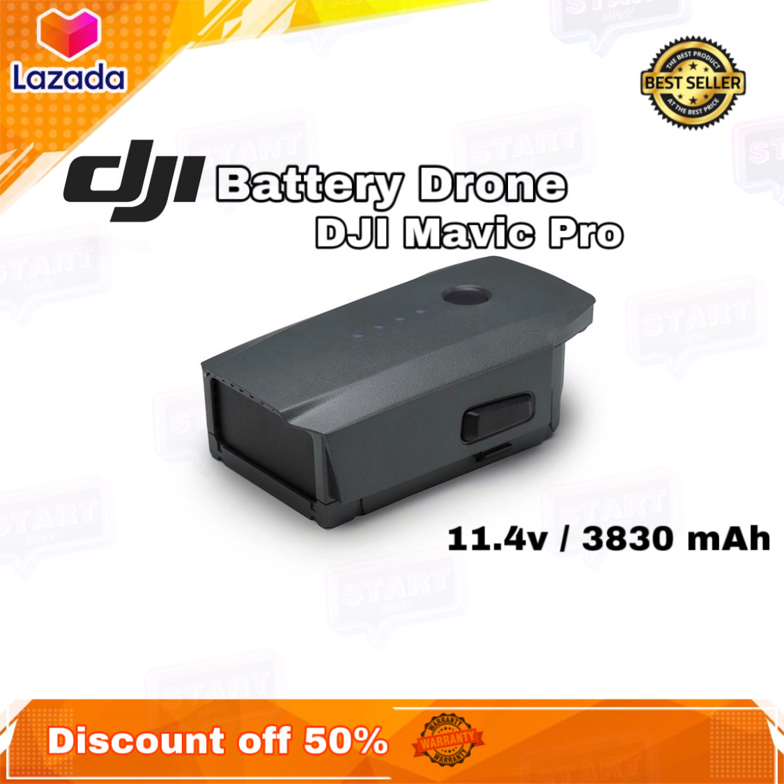 แบตเตอรี่โดรน DJI Mavic Pro และ DJI Mavic Fly More Combo 3830Mah/11.4V Intelligent Flight Battery Original 100% (ของแท้ มีกล่อง) ขนาดความจุ 3830 mAh แรงดันไฟฟ้า 11.4 V บินได้นานประมาณ 27 นาที/การชาร์ต 1 ครั้ง มีไฟ LED แสดงสถานะ ระบบอัจฉริยะจัดการ