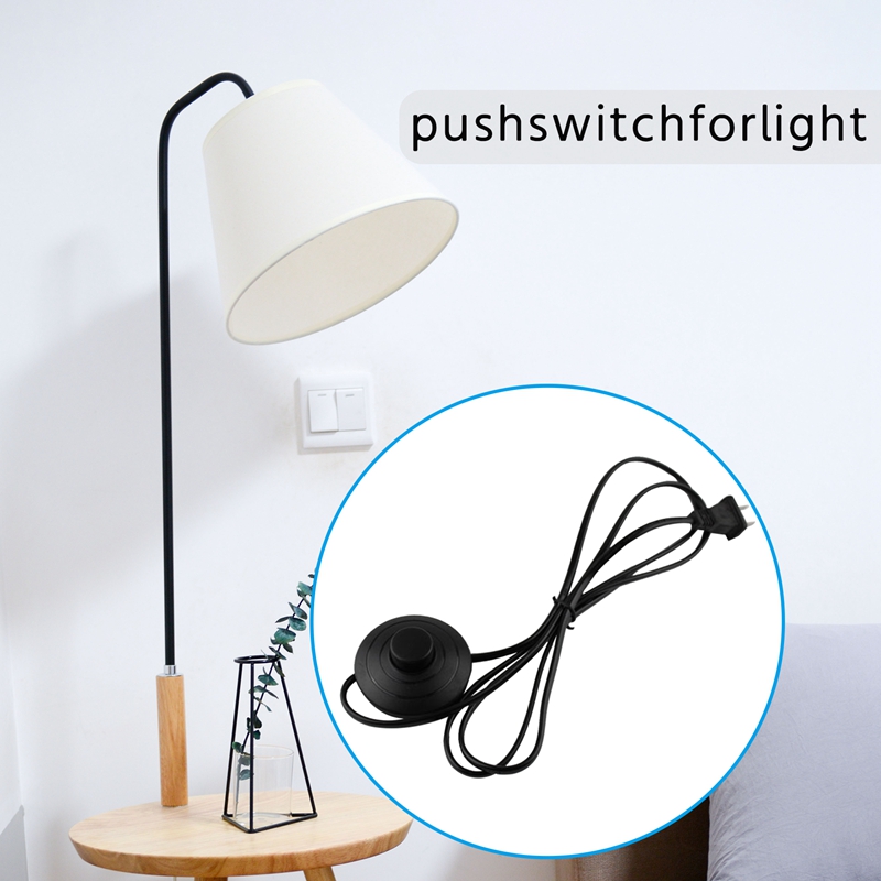 1pcs Black In-line Lamp Foot Switch Push Power Pedal Light FootSwitch