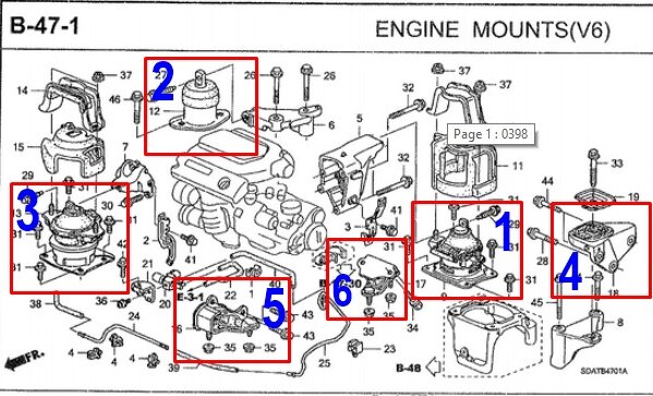 เซตประหยัด!!! ยางแท่นเครื่อง-แท่นเกียร์ ฮอนด้าแอคคอร์ด 03-06 3.0 6 สูบ AT /ACCORD 03-06 3.0 V6 AT (1ชุด = 6 ตัว) / ENGINE MOUNT