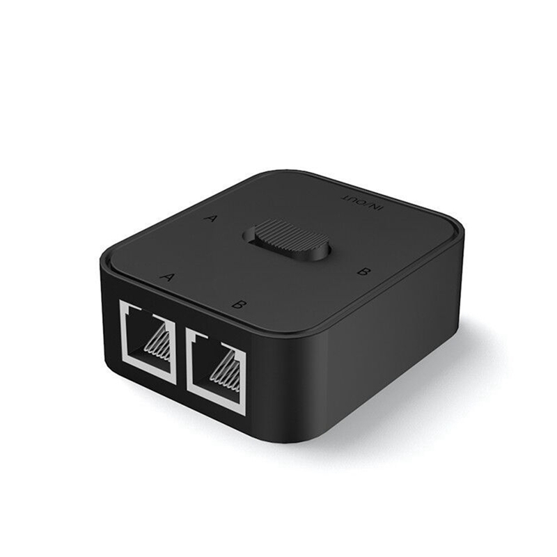 2 Port RJ45 LAN CAT6 Network Switch Selector 1000Mbps 2 in 1 Out/1 in 2 Out Internal External Network Switcher Splitter