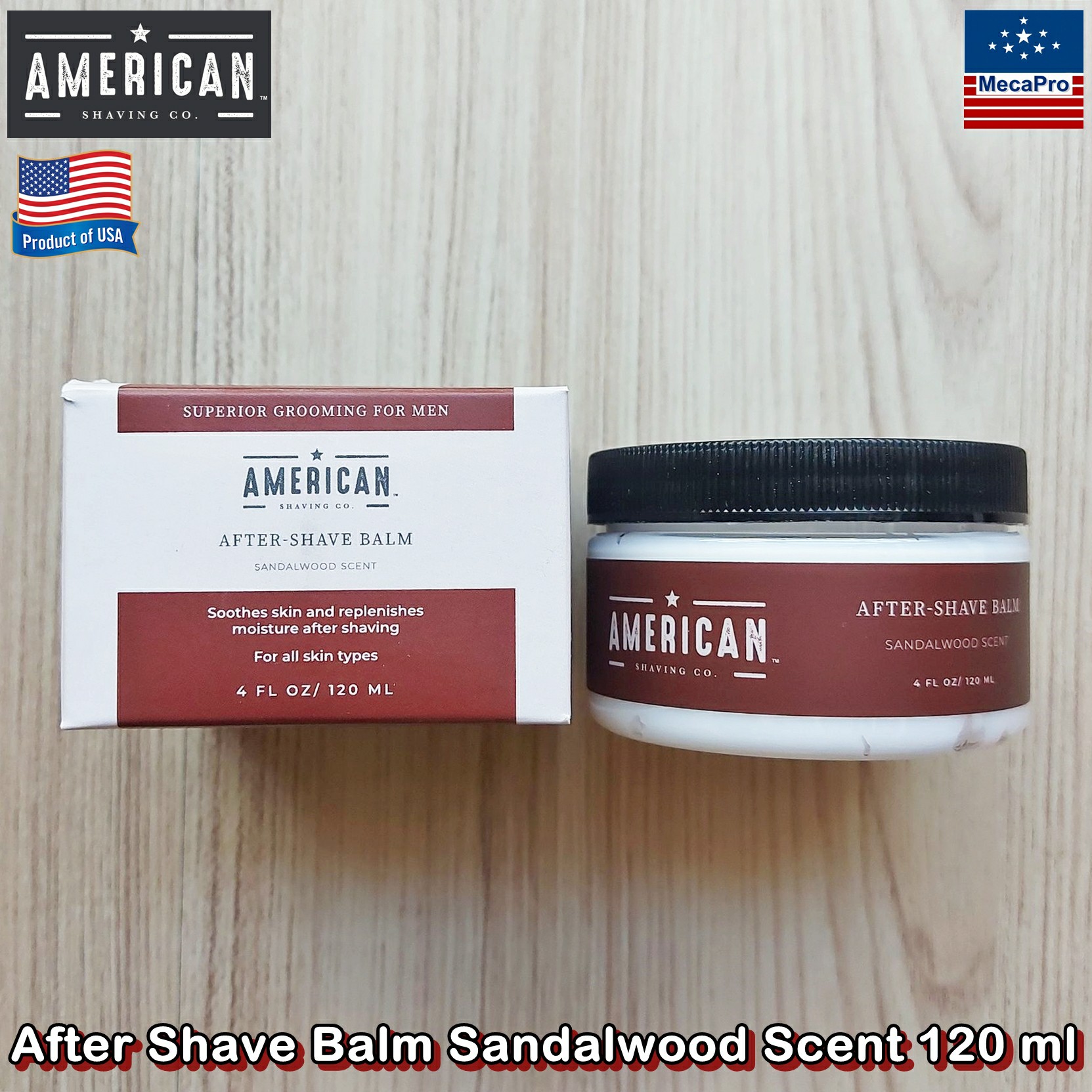 American Shaving™ After Shave Balm Sandalwood Scent 120 ml บาล์ม หลังโกนหนวด กลิ่นแซนดัลวูด