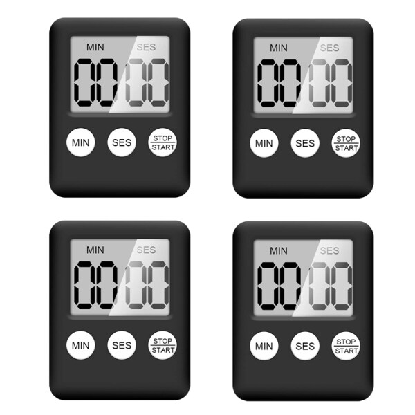 Giá bán Digital Kitchen Timer 4 Pieces Kitchen Alarm Clock with Alarm Short Timer Magnetic Egg Timer Kitchen Clock Countdown