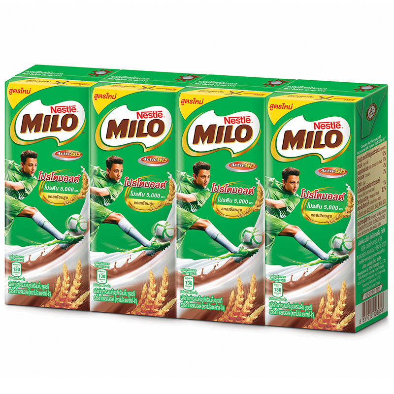 MILO - ไมโลนมยูเอชทีรสช็อกโกแลตมอลต์ 180มล. แพค 4