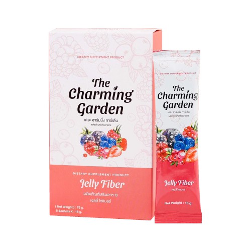 The Charming Garden Jelly Fiber เจลลี่ ไฟเบอร์ ลดพุง ลดน้ำหนัก 1 กล่อง (5ซอง x 15 กรัม)