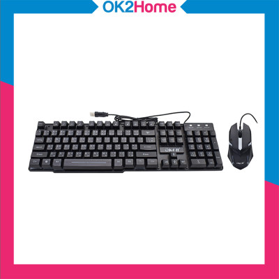 OKER KM-6120 Keyboard & Mouse Combo Set ชุดคีย์บอร์ด+เมาส์ ไฟทะลุตัวอักษรไทย