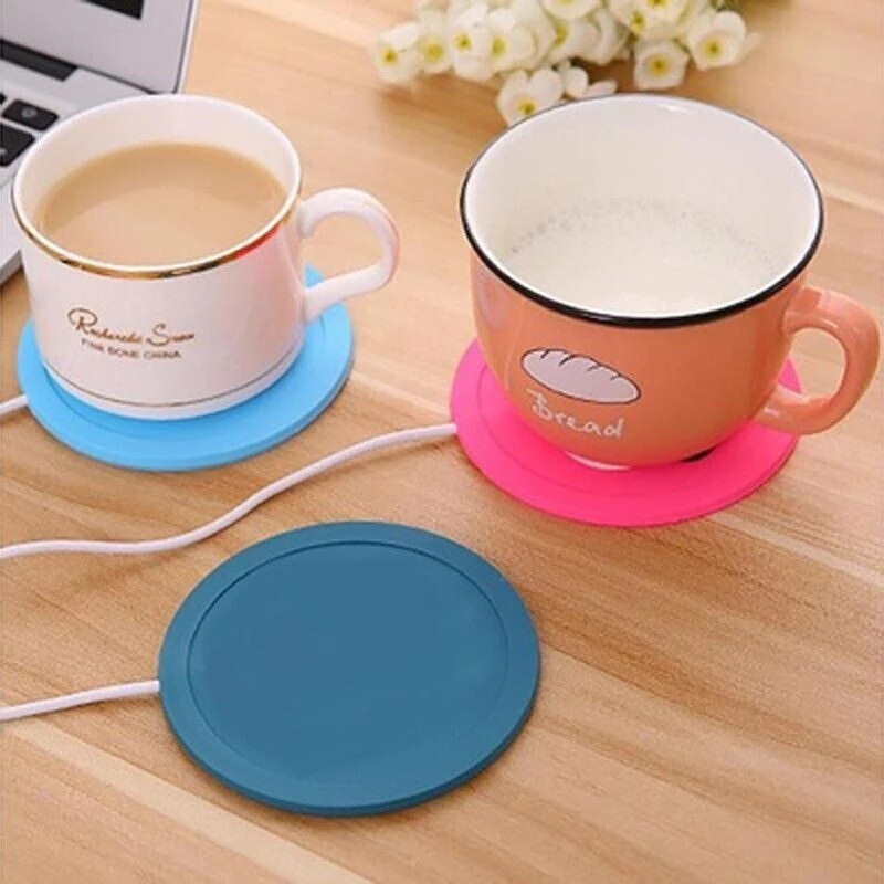 USB ฉนวนไฟฟ้า Coaster ถ้วยกาแฟฉนวนกันความร้อน Coaster เหมาะสำหรับสำนักงานทนความร้อน PVC Coaster สี Blue Elephant สี Blue Elephant