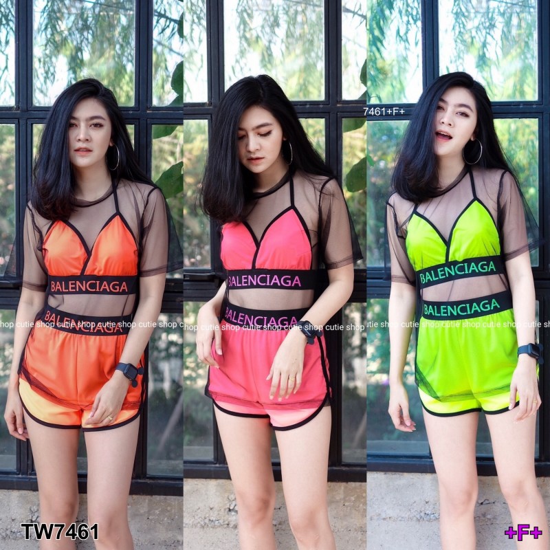 TW7461- Set Bikini  สีสะท้อนแสง
