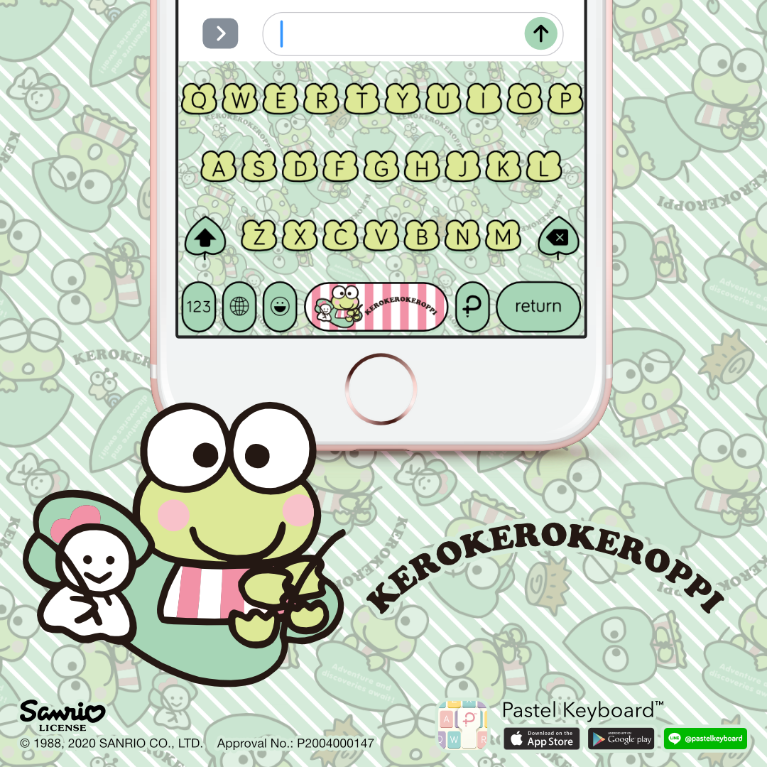 Kerokerokeroppi and Hasu Keyboard Theme⎮ Sanrio (E-Voucher) for Pastel Keyboard App