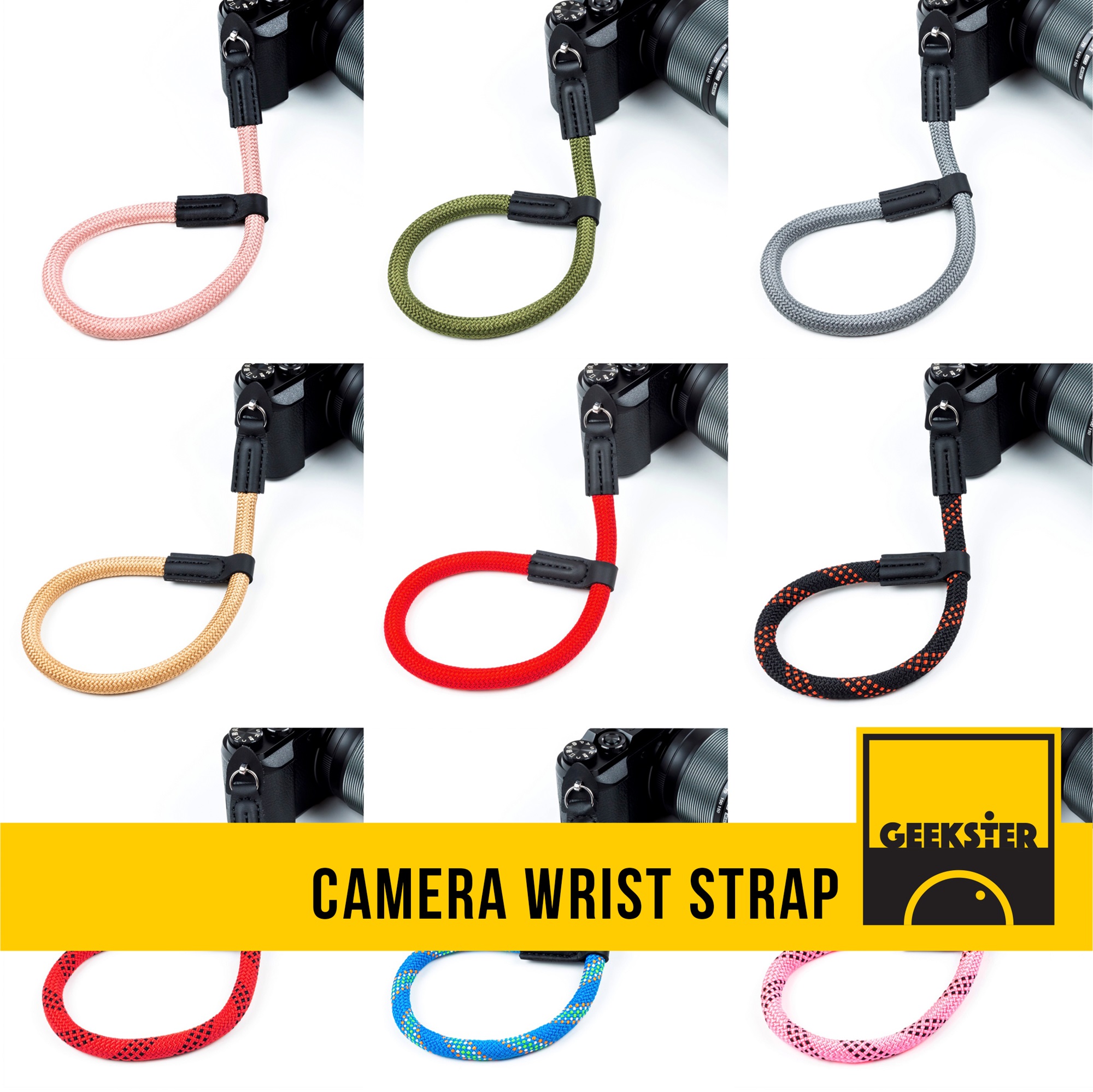 สายคล้องกล้อง เชือกปีนเขา แบบห่วง คล้องมือ ( Leica Style Camera Wrist Strap สายคล้องมือ สาย กล้อง สายคล้อง มือ camera hand strap ปลายห่วง ) ( Geekster )