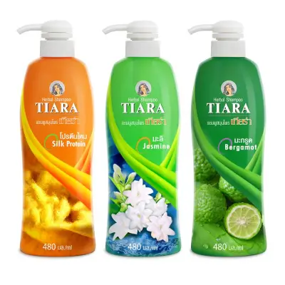 Tiara Herbal Shampoo Tiara Silk Protein, Jasmine, Bergamot 480 ml.