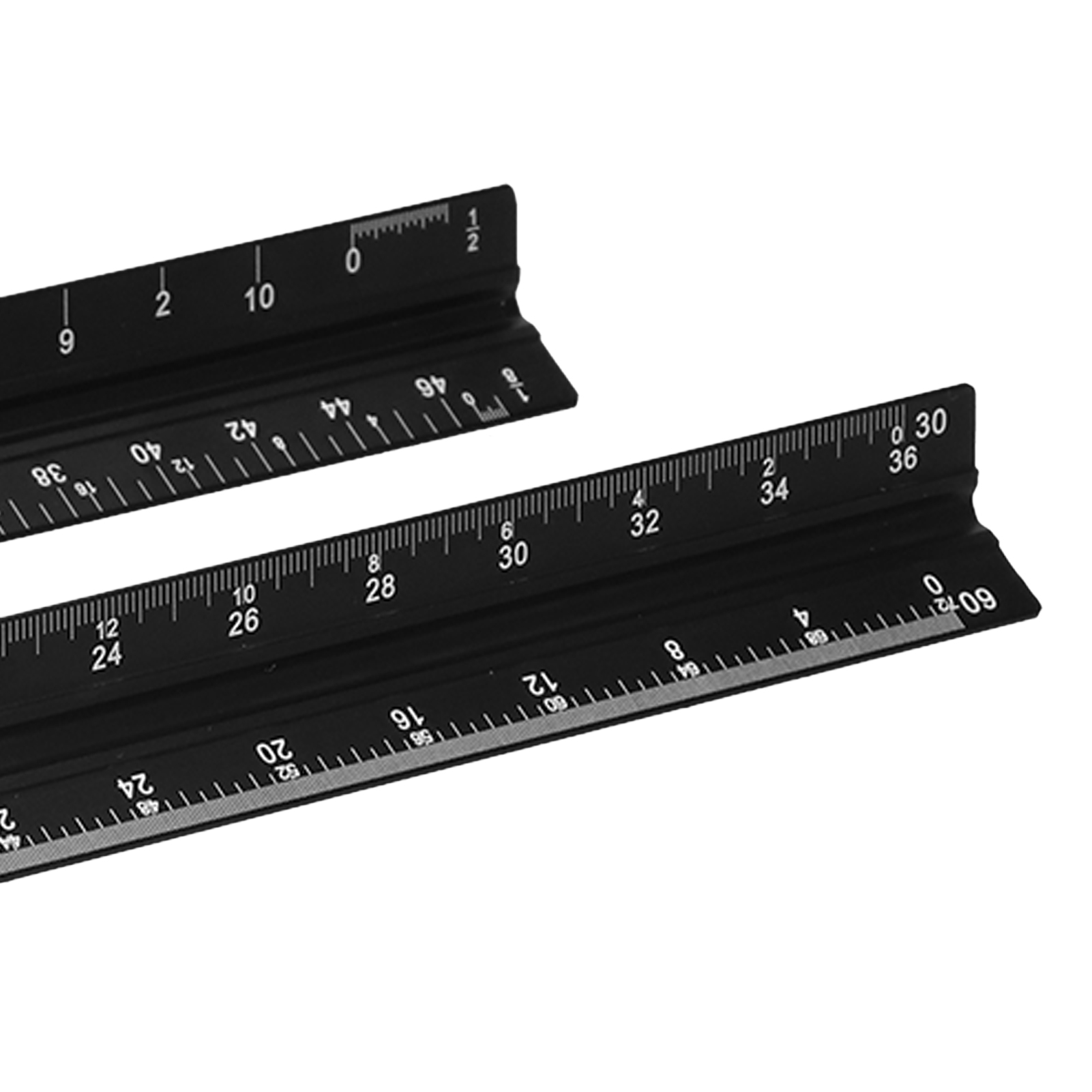 2Pcs Engineer Scale Triangular Engineer Scale Ruler Set Black Imperial ...
