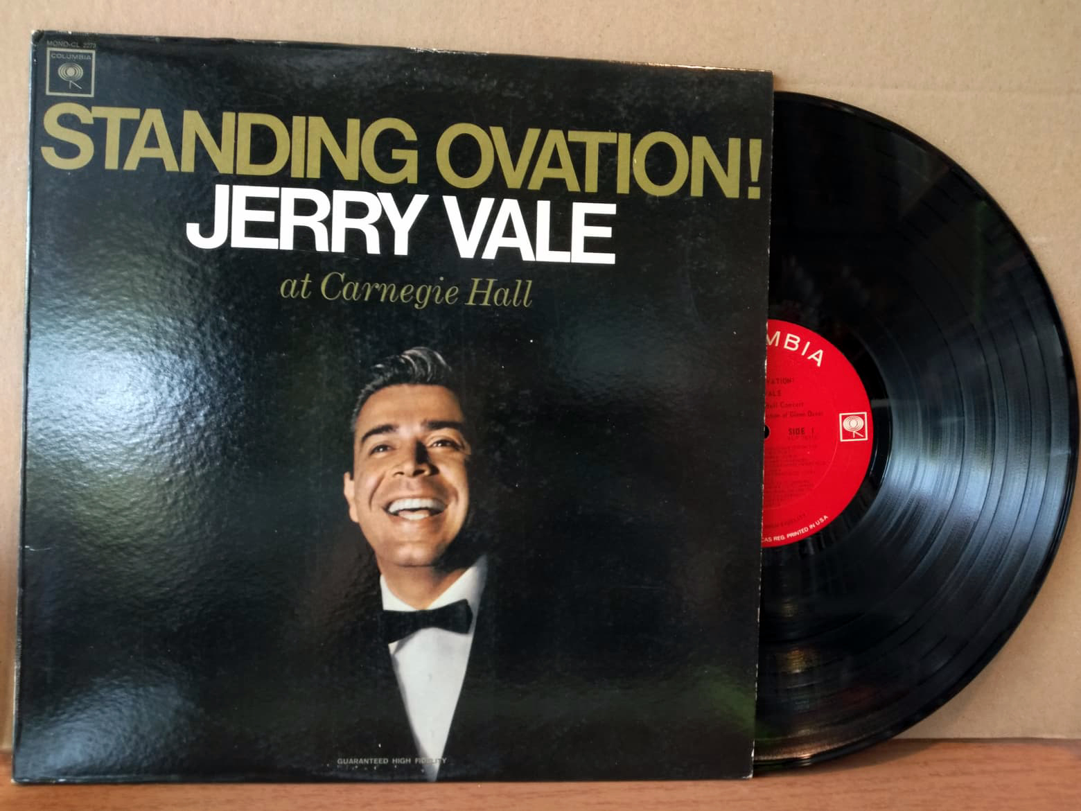 Standing Ovation JERRY VALE at Carnegie Hall แผ่นเสียงเพลงสากล  VG/VG++