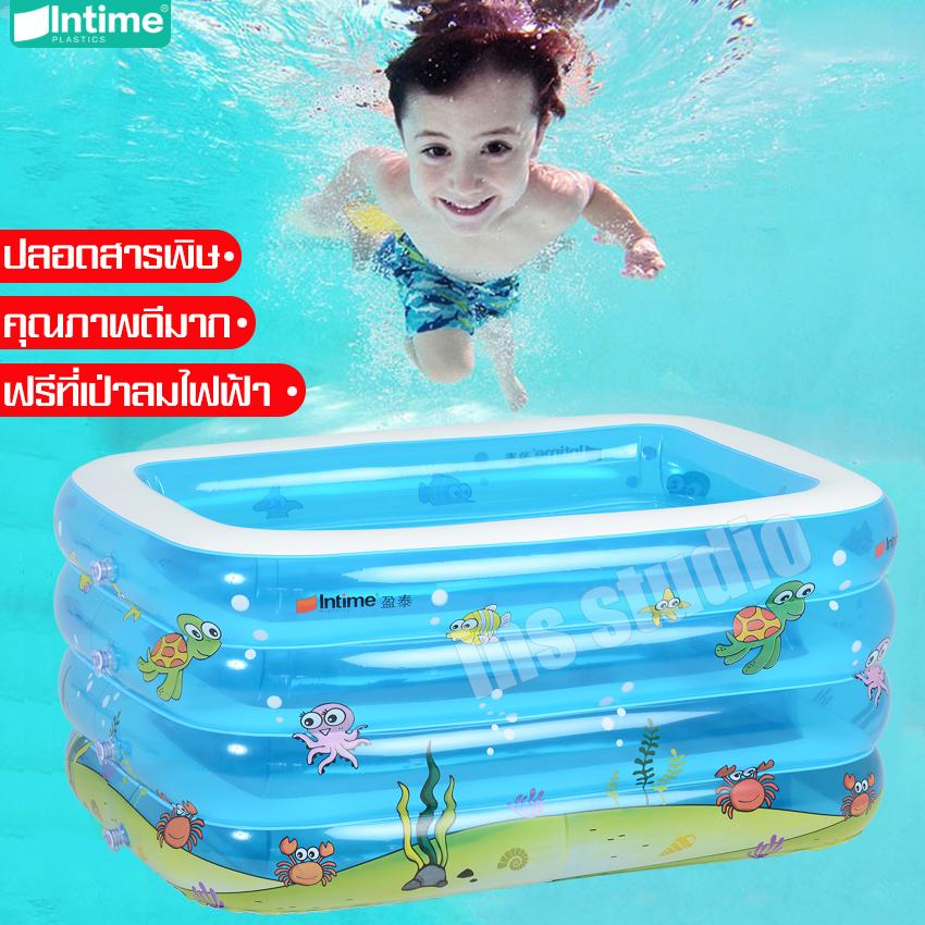 ฟรีค่าจัดส่ง ลดราคา* สระน้ำเด็ก Children pool สระว่ายน้ำ swimming pool สระน้ำเด็กสีฟ้า 3 ชั้นทรงสี่เหลี่ยม สระว่ายน้ำปลอดสารพิษ ของเล่นเด็ก สระน้ำสูบลม สระน้ำสีสวย แข็งแรง คุณภาพดีมาก ออกแบบสำหรับเด็กเล็ก สระน้ำเด็กเล่น *แถมฟรีที่สูบลมไฟฟ้า