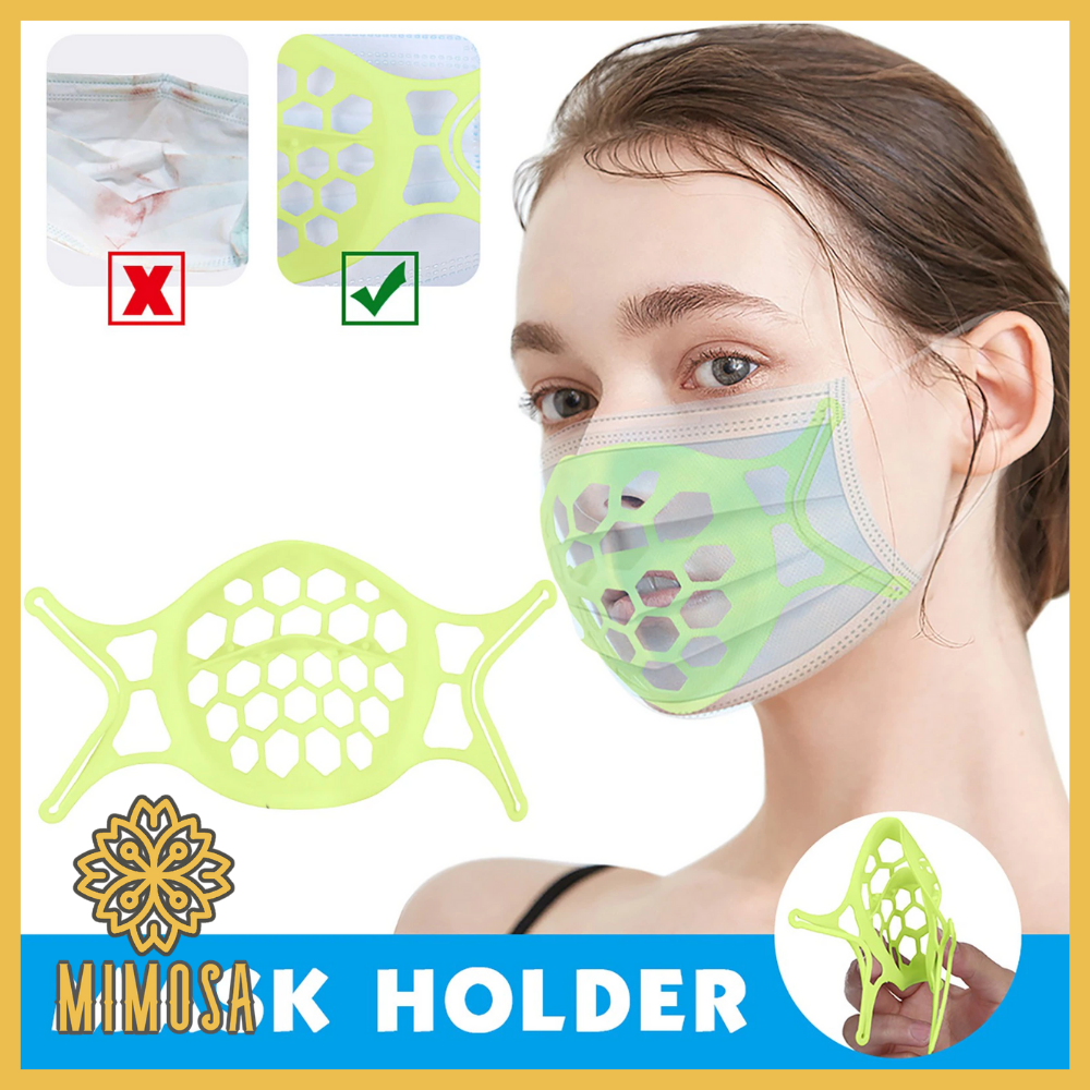 MIMOSA รุ่นใหม่ โครงรองหน้ากาก 3D ขอบโค้งมน แบบล้างทําความสะอาดได้ ที่ใส่หน้ากาก ใส่สบาย หายใจสะดวก เนื้อนิ่มไม่ทิ่มหน้า