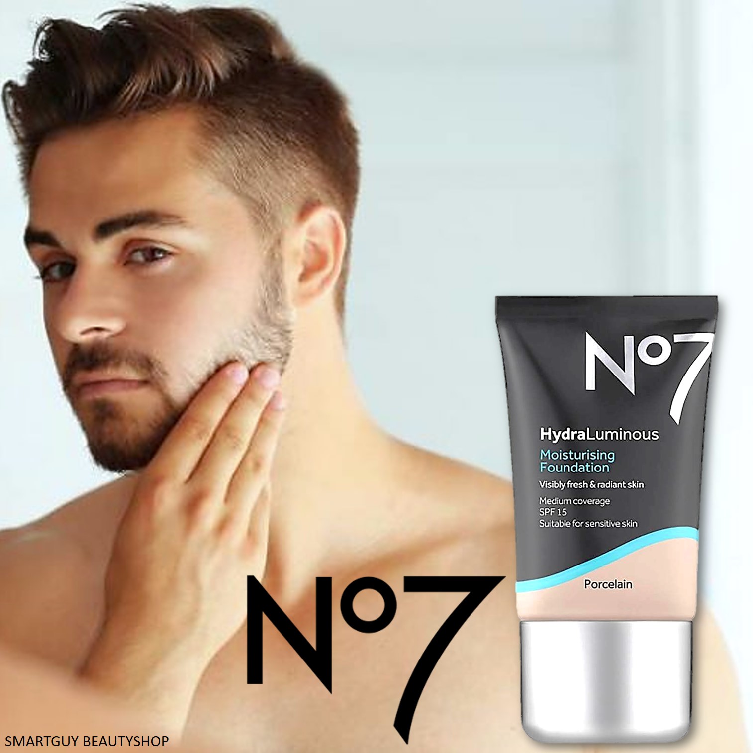 No7 Hydraluminous Moisturising Foundation Porcelain 30ml ครีมรองพื้นเนื้อบางเบาเพื่อผิวหน้าเนียน 2097