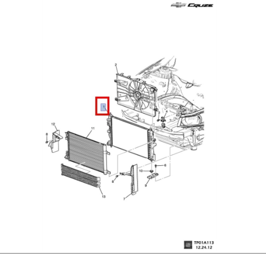 ACDelco หม้อน้ำ Cruze เบนซิน 1.8 (2011,2013-2015) / OE13336889 ...