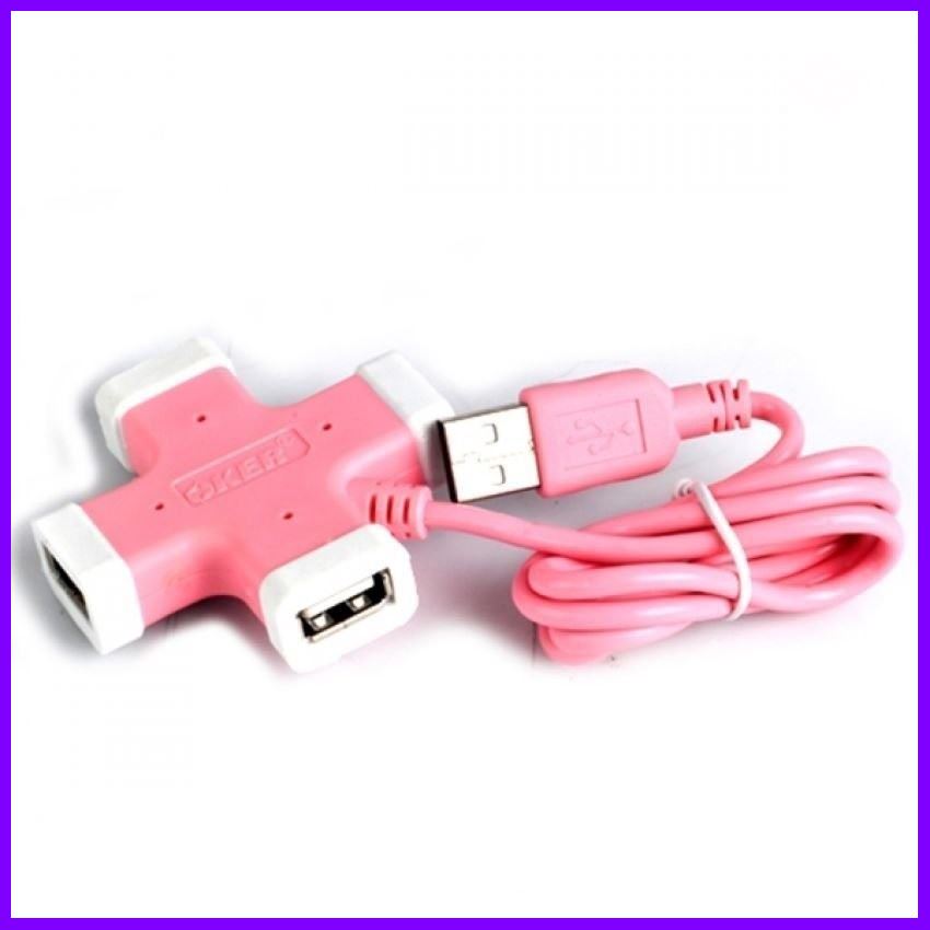 OKER HUB USB 2.0 4 Port รุ่น H-365 เชื่อมต่ออาร์ดดิสก์ได้ (สีชมพู) โปรโมชั่นสุดคุ้ม โค้งสุดท้าย