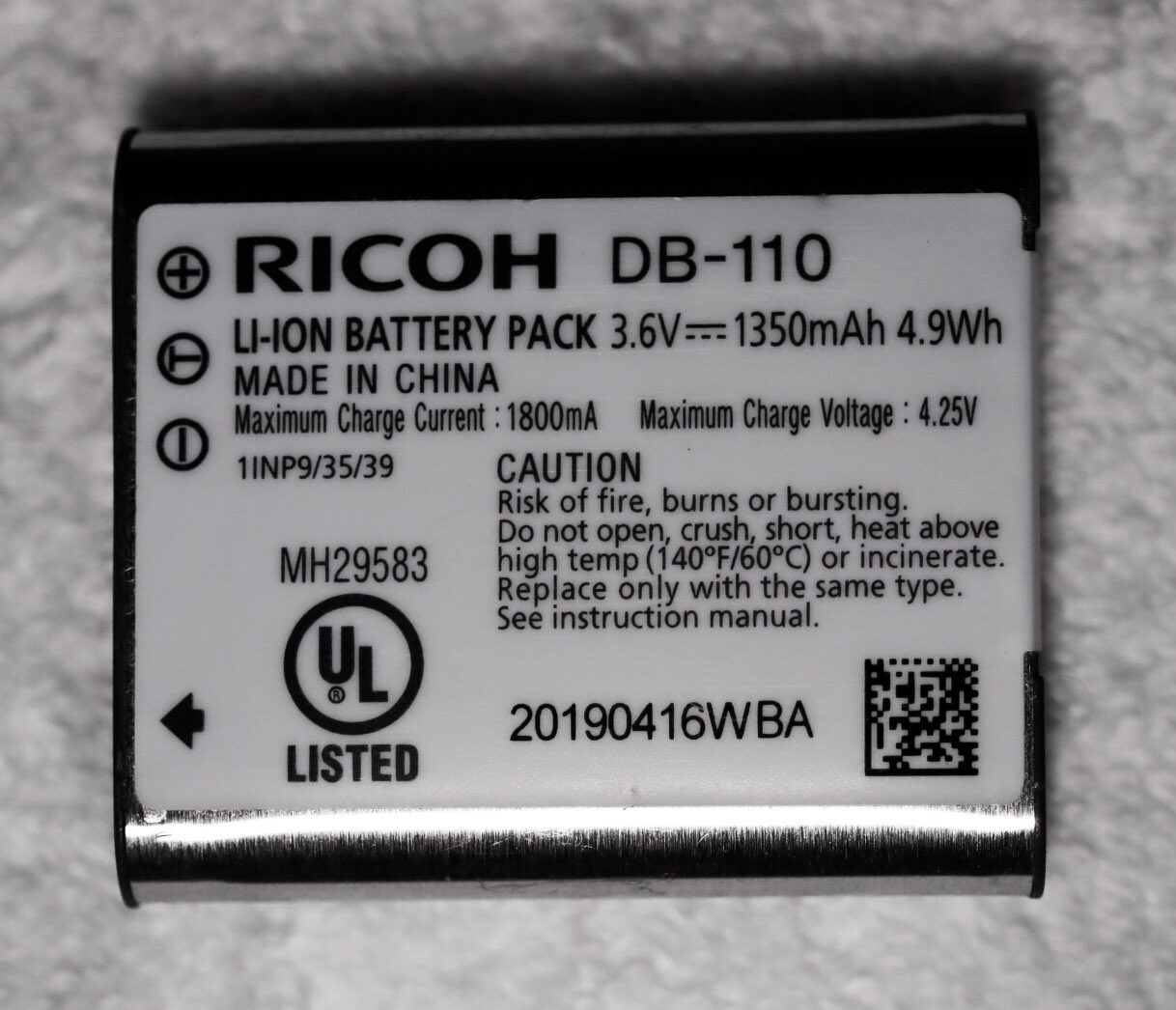 Batteria DB-110 3.6v/1270mAh Per Ricoh GR III, Theta X E Altri - Foto 5