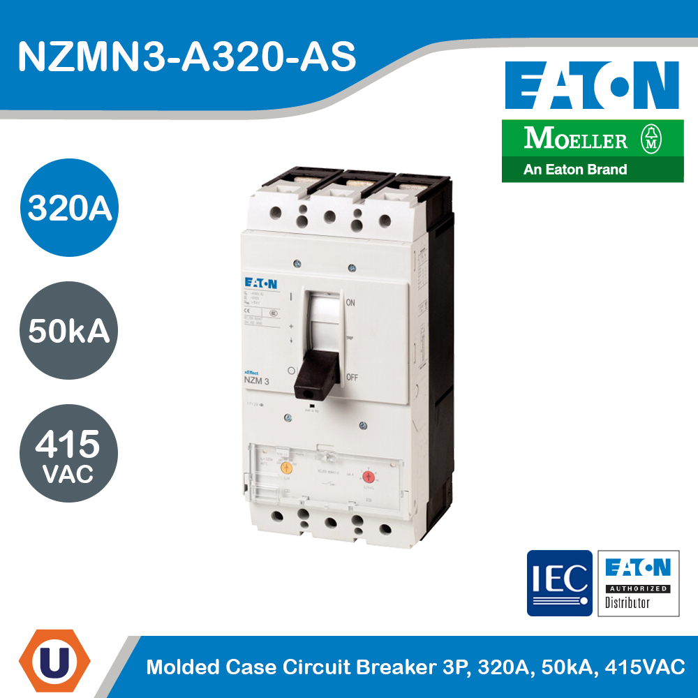 EATON Molded Case CircuitBreaker (MCCB) 3P, 320A, 50kA ที่ 415VAC รหัส