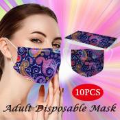 Charles Murray 10PCS Adult's shield Paisley Print Disposable Face shield Industrial 3Ply Ear Loop