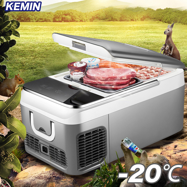 KEMIN ตู้เย็นสำหรับใช้ภายในรถยนต์หรือจะใช้ในบ้านก็ได้แรงดันไฟขนาด12V/24V สามารถบรรจุได้ถึง 18L