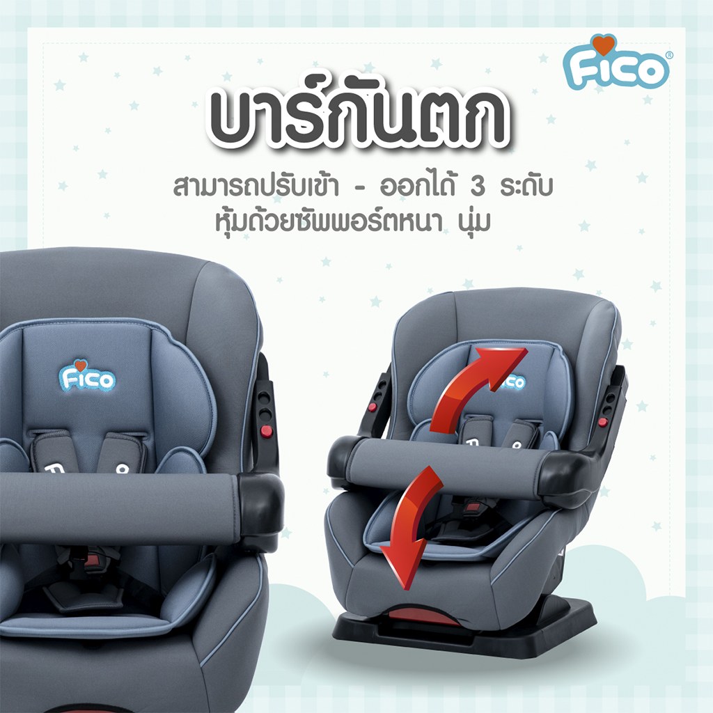 คาร์ซีท Fico รุ่น LB-301 มีบาร์กั้น เหมาะสำหรับเด็ก 9 เดือน - 4 ปี สินค้ามีพร้อมส่ง สินค้าขายดี