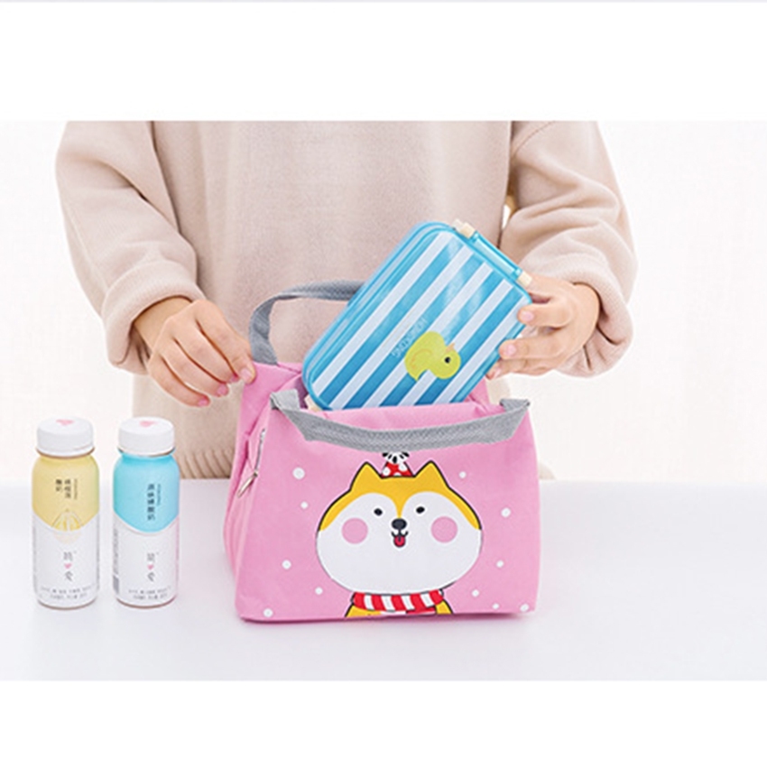 TOWAY-กระเป๋าถุงผ้าฉนวนกันความร้อน ถุงผ้าคุณภาพดี กันน้ำได้ ผลิตจากฟิลม์อลูมิเนียมคุณภาพพรีเมี่ยม รุ่น LC-F3C1 สี Pink หมี สี Pink หมี
