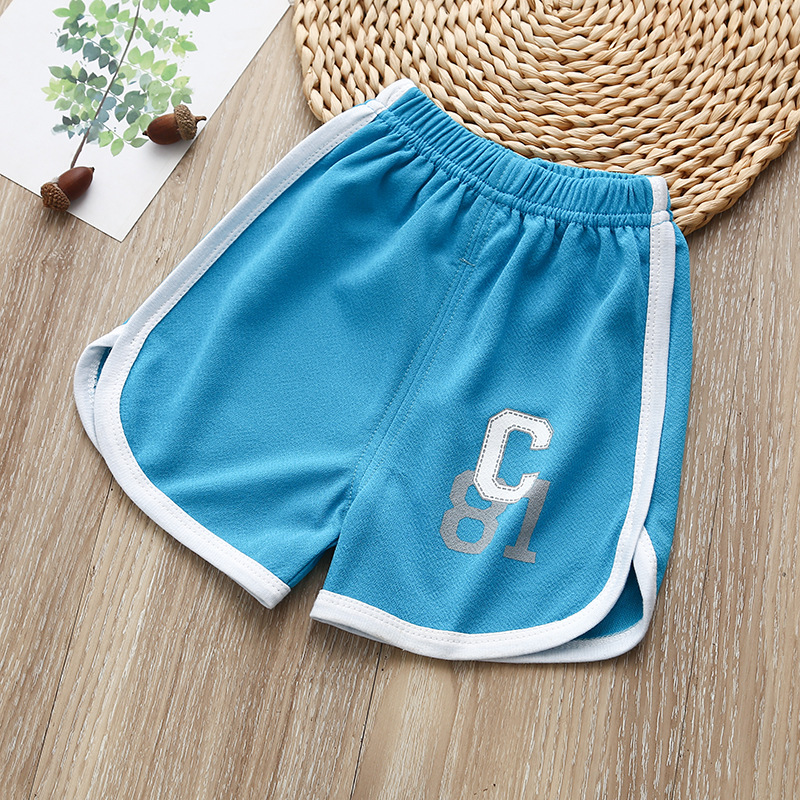 Y092 Thread Babyonline(Y092)B3 กางเกงขาสั้นสีพิ้นสำหรับเด็กชายและเด็กหญิง ผ้าฝ้าย ...