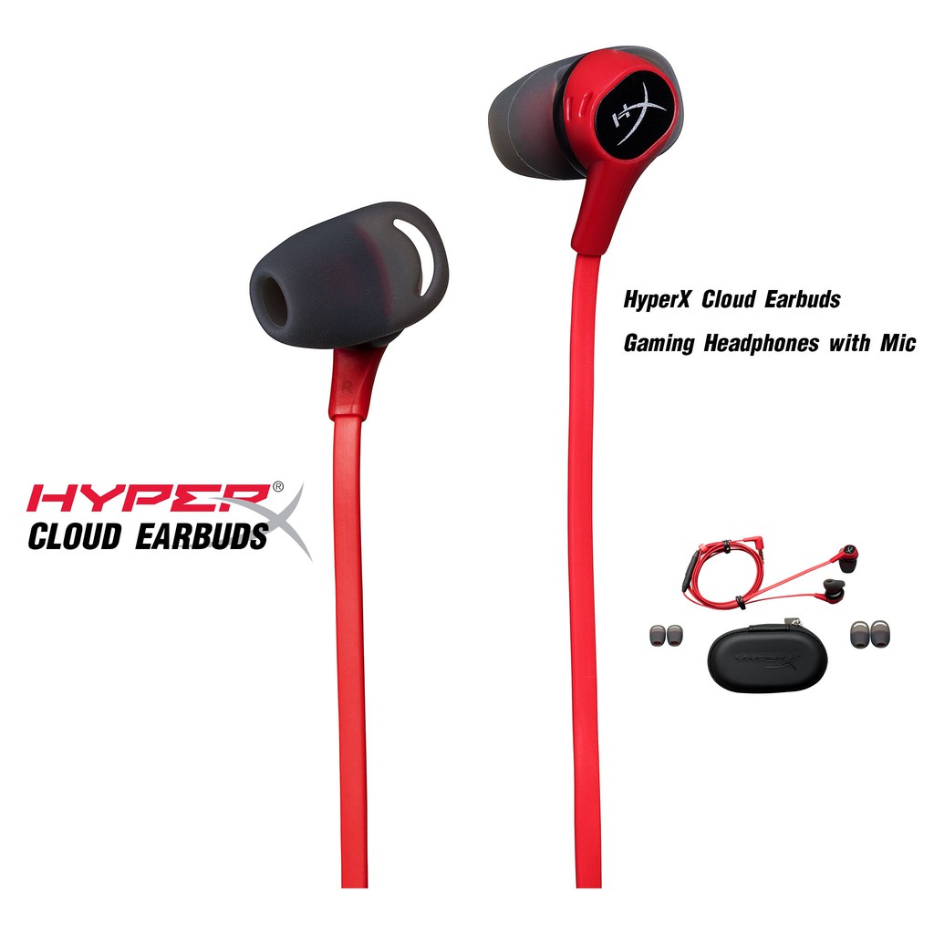 [ลดเหลือ1240บ.ใส่โค้ดCLLASBBLAA44]หูฟัง HyperX Cloud Earbuds Gaming Headphones with Mic ของแท้100% ประกัน2ปี