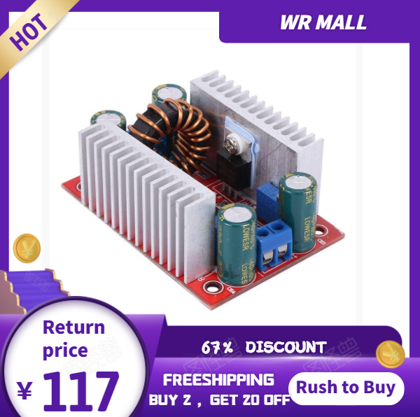 400W DC-DC Step-Up Boost Converter คงที่แหล่งจ่ายไฟปัจจุบันโมดูลไดรเวอร์ LED เพิ่มแรงดันไฟฟ้าโมดูล