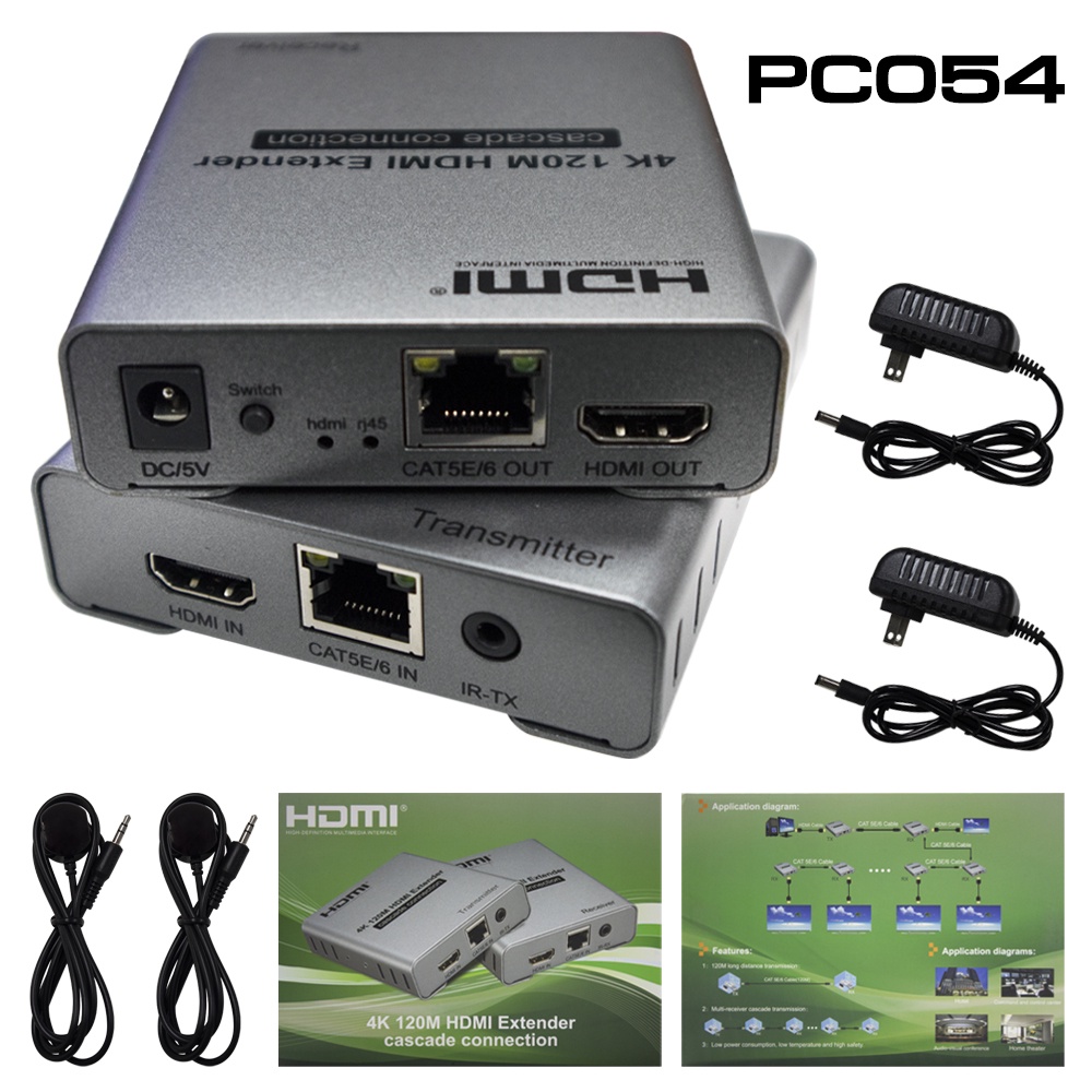 HDMI KVM Extender/4K Cat5e/6e 120M+USB(PC052) ,Extender 4K Cat5e/6e ...