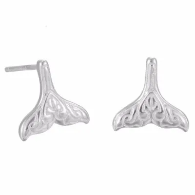 Cxwind New Crystal Whale Dolphin Mermaid Tail Stud Earrings Femme Earrings Triangle For Women Wedding Jewelry